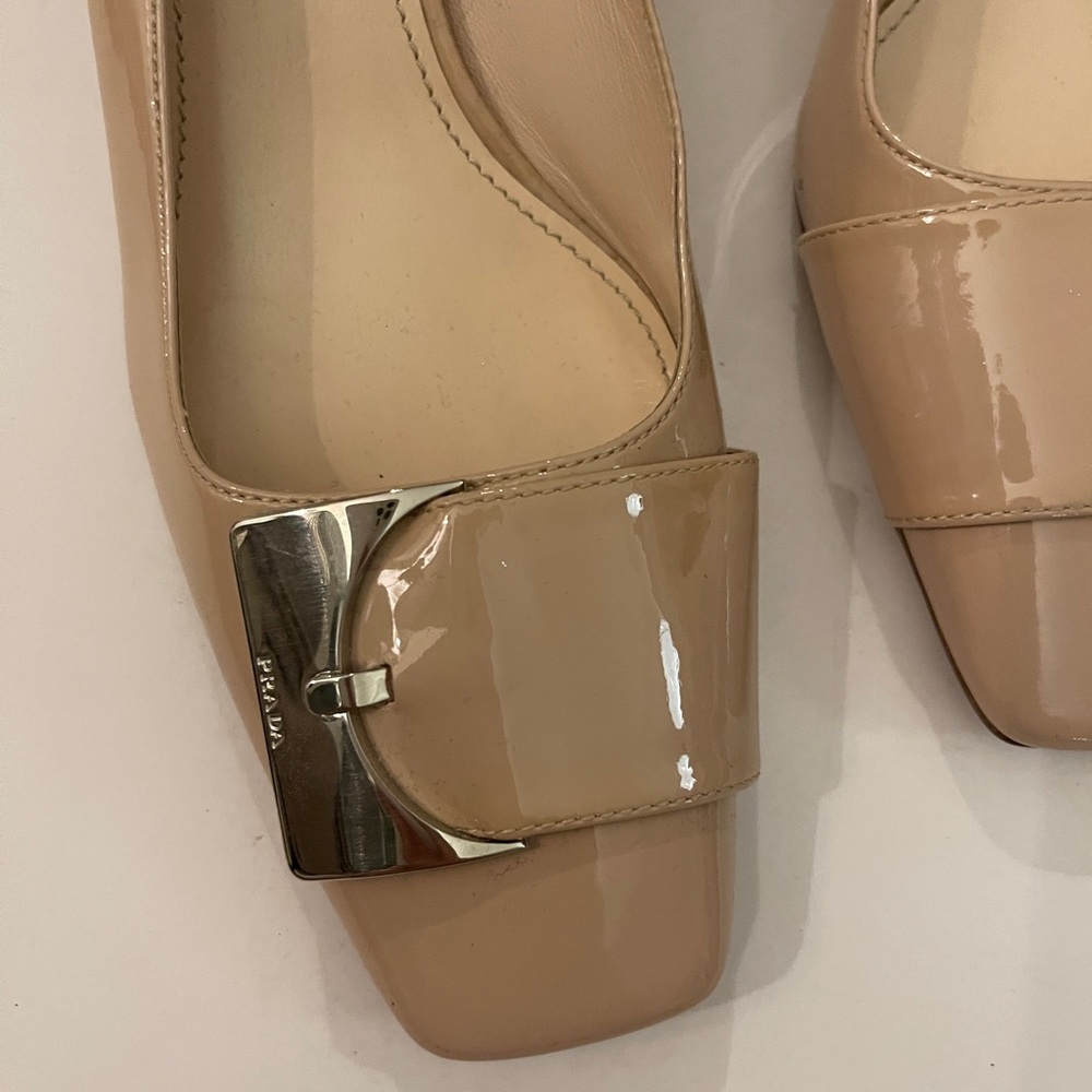 Prada Women's Tan Patent Leather Pumps - Picture 3 of 6